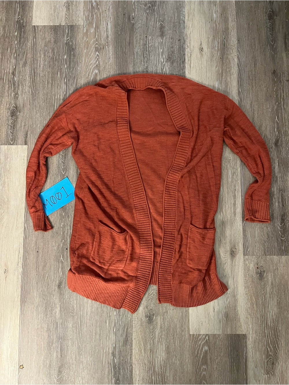 Sonoma Knit Cardigan Womens Small Terracotta Longline Open Front Sweater